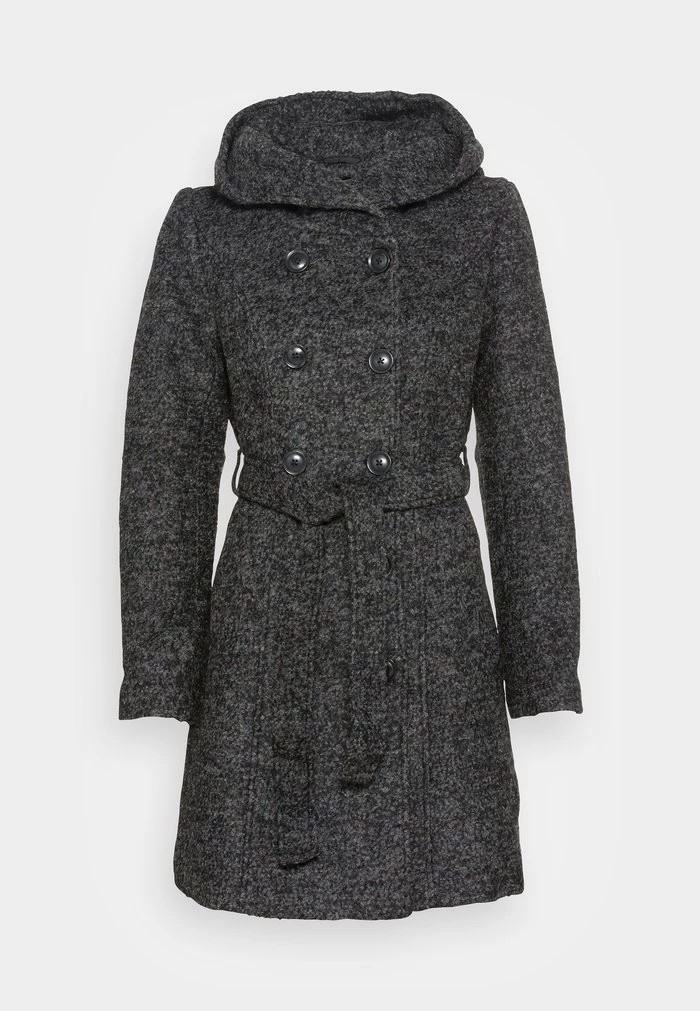 Manteau ANNA FIELD Anna Field Double Breasted Coat With Hood Grise Femme | ROA-7919583